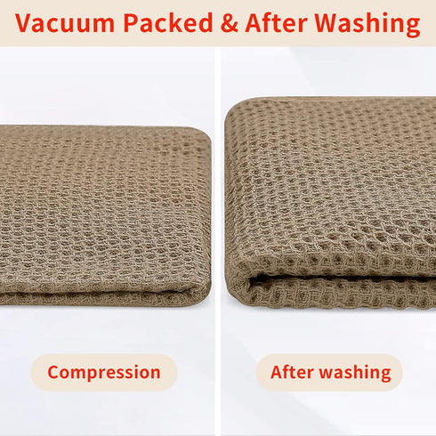 Homaxy 100% Cotton Waffle Weave Kitchen Dish Towels, Ultra Soft Absorbent Quick Drying Cleaning Towel, 13x28 Inches, 4-Pack, Tan...
