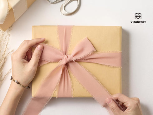 Vitalizart 15 Rolls Chiffon Silk Ribbon Handmade Frayed Fringe 1 1/2 Inch Eco-Friendly for Christmas Gift Wrapping Wedding Invitations Bridal Bouq...
