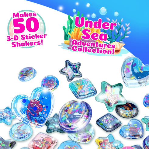 3D Sticker Maker Kit for Girls and Boys, DIY Arts and Crafts Fun for Ages 6+, Creative Toy Gift Set Includes 50+ Custom Refills- Safari Party Pack...