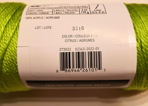 Loops & Threads Soft & Shiny Yarn, 1 Ball, Citrus, 6 ounces......