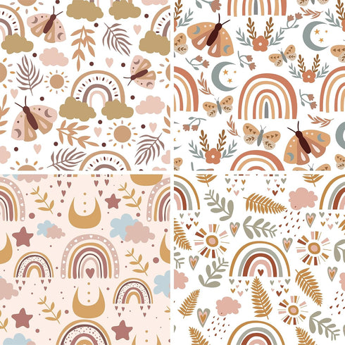 24 Sheets Scrapbook Paper, 6"X6" Inch Scrapbook Paper, 160gsm, 12 Designs Decorative Paper for Card Making Scrapbook Photo Album Decor (BOHO-A)...