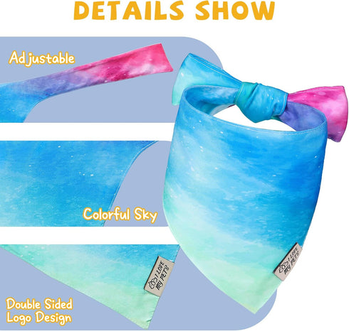 SCENEREAL Summer Dog Bandana, Double Side Dog Scarf for Small Medium Large Dogs Cats Puppy, Holiday Bandanas for Dogs Boys Girls, Premium & Soft F...