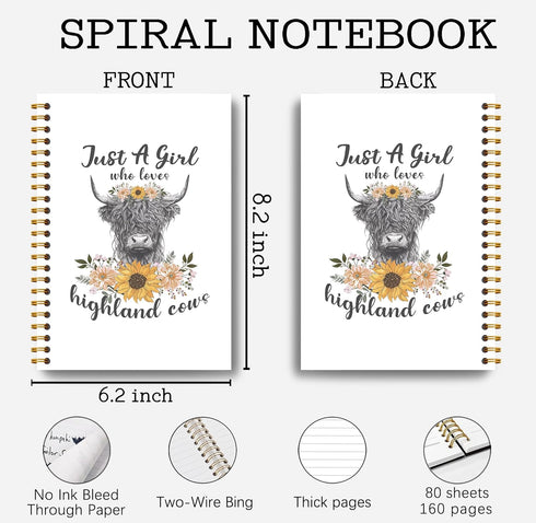 Highland Cow Notebook - Western Notebook, Cow Notebook, Highland Cow Office Supplies, Highland Cow Gifts, Cow Stuff, Just a Girl Who Loves Highlan...