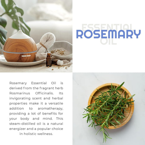 Organic Rosemary Essential Oil for Diffuser Aromatherapy Oil Rosemary Essential Oil for Skin Organic Rosemary Oil for Hair Growth Organic Diffuser...