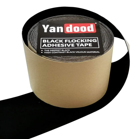 Black Flocking Adhesive Tape 3in x 30ft Projection Screen Felt Tape Border Ultra High Contrast Deep Black Felt Strips for Projector Screen Frame D...