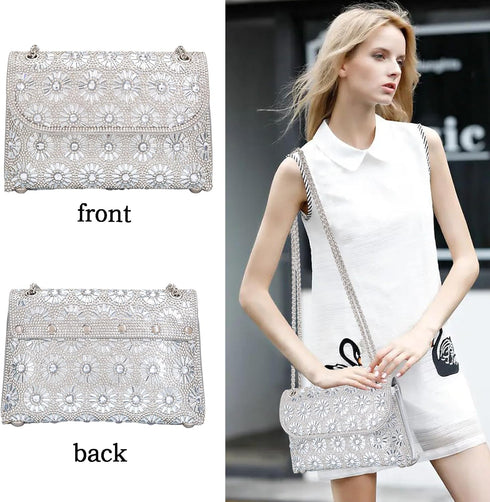 Shoulder Bags Crossbody Bag Purses Handbags Crystals Rhinestone Evening Bag for Women Clutch Purse with Chain...