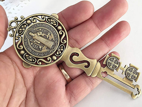 Angelitos de Mexico Big Saint Benedict Key for Home Protection Wall Decor Hang on Door House Blessing...