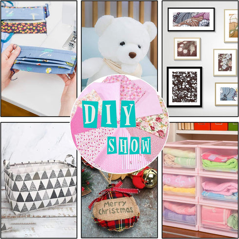 10 Pieces 20 x 20 Inch Cotton Fabric Quilting Floral Patchwork Pink Fabric Square Bundles Fabric for Sewing DIY Crafts Handmade Bags Clothing, Var...