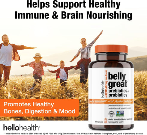 Daily Probiotic for Women, Men + Kids Probiotic –Belly Great Prebiotics and Probiotics for Gut Health & Immune Support + Vitamin D3, Folate B Vita...