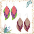 AOUXSEEM 181 Pcs Leaf Faux Leather Earrings Making Kit for Beginner, Contains 60 Pre Cut Lightweight Glitter Printed Synthetic Fabric Pieces and H...