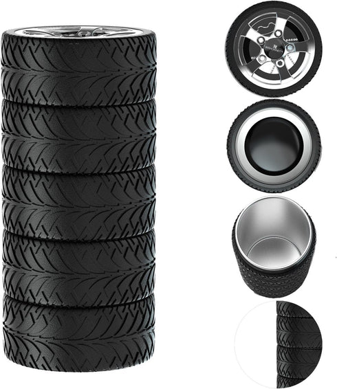 Tyre Tire Coffee Tea Mug Stainless Steel Interior Durable Cup Personalized Attractive Mug Gift for Car Lover 320ml 11oz Black MCCM01B...