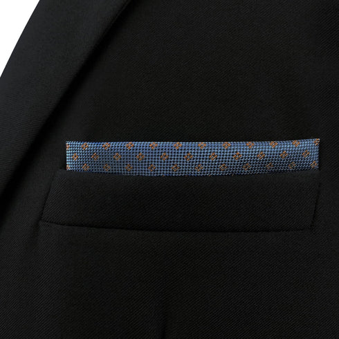 S&W SHLAX&WING Pocket Squares for Men Blue with Dots Business for Suit Jacket...