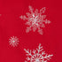 Violet Linen Embroidered Red Christmas Table Topper, 36" Square, Snowflakes...