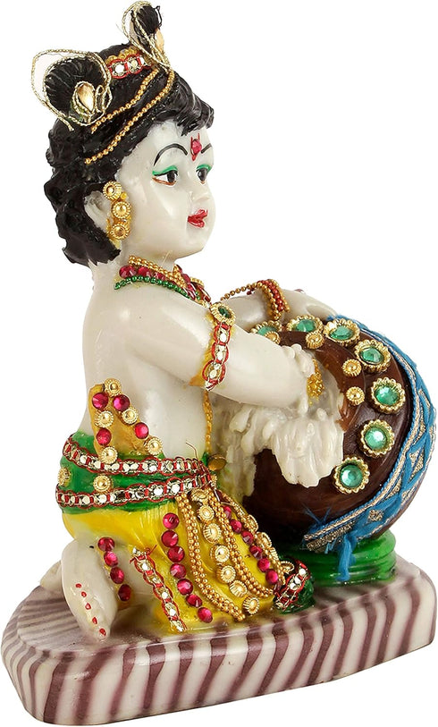 TIED RIBBONS 7” Krishna Statue - Handcrafted Resin Krishna Idol - Divine Baby Krishna Sculpture for Home Décor, Janmashtami Decoration...