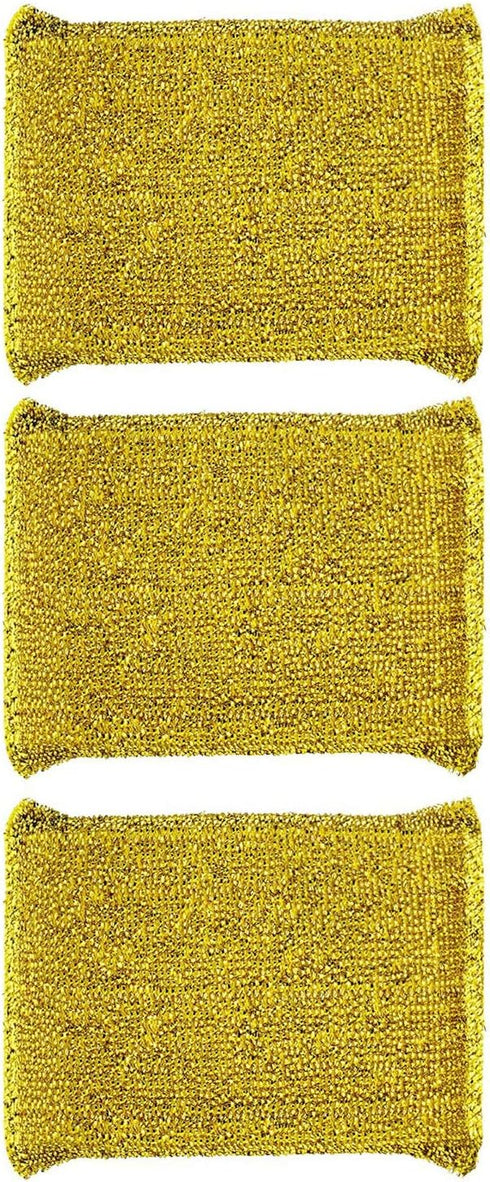 6 Pack Non-Scratch Scrub Sponges Pads, Cleaning Scrub Sponge, Dish Wash Sponge, Kitchen Sponge, Multi-Use Heavy Duty Scrub Sponge - 3 Pieces Silve...