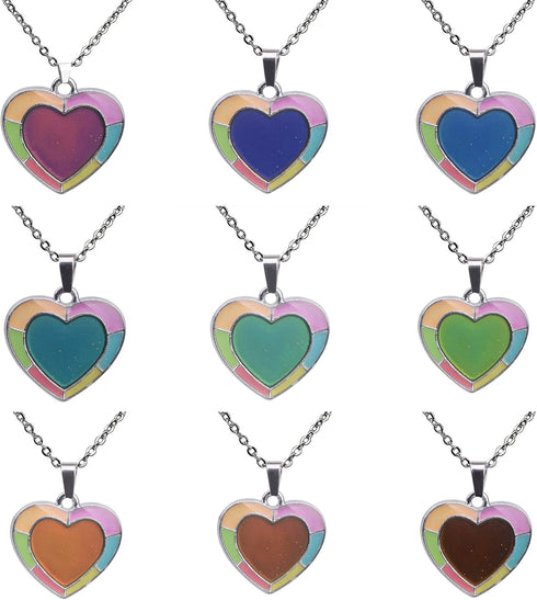 FM FM42 Temperature Sensing Color Changing Pendant Necklace with 19.29" Stainless Steel Rolo Chain...