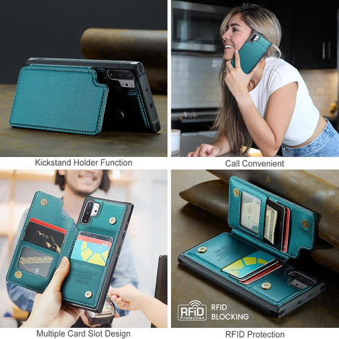 Asuwish Phone Case for Samsung Galaxy Note 10 Plus Note10+ 5G Wallet Cover with Screen Protector and RFID Blocking Card Holder Stand Cell Accessor...