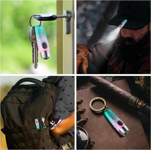 S12Plus Keychain Flashlight?610 High Lumen EDC Pocket Flashlight,USB C Rechargeable Mini LED Flashlight,Small Flashlight for Everyday use, Backpac...
