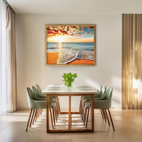 Posterizer 1 pcs-Beautiful Beach Sunrise Over The Sea-Landscape & Nature Art-Photography Art- Gift for Men Women Entrepreneur Teens-Decor for Home...