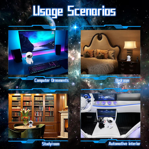 Astronaut Star Galaxy Night Light Projector for Kids Bedrooms - Galaxy Light Show with Rotating Cosmos...