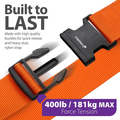 Fosmon Luggage Straps for Suitcases (2 Pack), Travel Belts with Adjustable Strap, Buckle and Identifiers, Luggage Connector Luggage Wrap, Essentia...