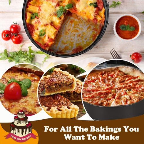 HIWARE 8 Inch Non-stick Springform Pan with Removable Bottom - Leakproof Cheesecake Pan with 50 Pcs Parchment Paper...