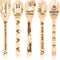L1rabe Christmas Monster Bamboo Spoons - 5 Christmas Themed Funny Kitchen Utensils Decor for Cooking&Serving Set, Cooking Engraved Patterns are Su...