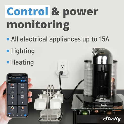 Shelly Plus Plug US | WiFi & Bluetooth Operated Smart Plug with Power Measurement | Home Automation | iOS Android App | Alexa and Google Home Comp...