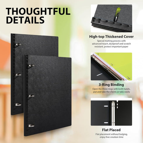 WOT I Telescoping 3 Ring Binder, Flexible Binder with Expandable Spine, Flat Thin Binder for School Office Home Use, Holds 160 Sheets 8.5x11 inch ...