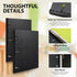 Telescoping 3 Ring Binder-Black, Flexible Binder with Elastic Rubble Spine+3 Round Rings, Flat Writing Binder...