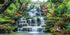 AWERT 36x24 inches Waterfall Aquarium Background Forest Park Green Tropical Plants Fish Tank Background Reptile Habitat Background Vinyl Backgroun...