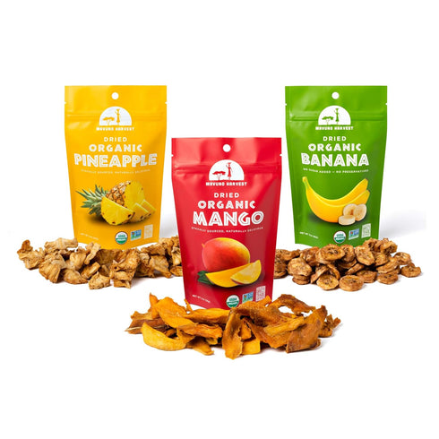Mavuno Harvest Organic Dried Fruit Variety Pack | Dried Mango, Pineapple, and Banana | Healthy, Vegan, No Sugar Added, Non GMO Snacks for Kids & A...