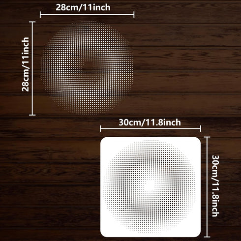 FINGERINSPIRE Halftone Swirl Painting Stencil 11.8x11.8inch Reusable Halftone Circles Pattern Drawing Template DIY Dots Mixed Media Pattern Stenci...