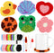 Hanaive 20 Pcs Punch Needle Kit Embroidery Needle Coasters Kit for Children Adult Beginner DIY Mug Tufted Rug Making Set......
