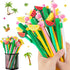 30Pcs Hawaiian Luau Ballpoint Pens, 0.5 mm Black Gel Ink Pen, Cute Flamingo Watermelon Cactus Lemon Fruit Pen for Kids Student and School Office S...
