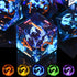AUSTOR 7 Die DND Dice Set 7 Pieces Blue Flame Dragon Resin Dice Role Playing D and D Dice D20 D12 D10 D8 D6 D4 Sharp Edge Dungeons and Dragons Dic...