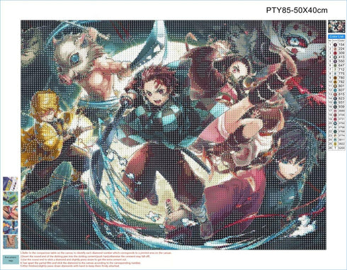 HONGJIE DIY 5D Diamond Art Painting Kit, Anime 20X16 inches Round Full Drill Crystal Rhinestone Embroidery Cross Stitch Arts Craft for Home Wall D...