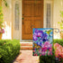 Welcome Spring Hummingbird Iris Garden Flag Double Sided, Purple Flower Bird Yellow Butterfly Decorative House Yard Outdoor Small Decor, Summer Fl...