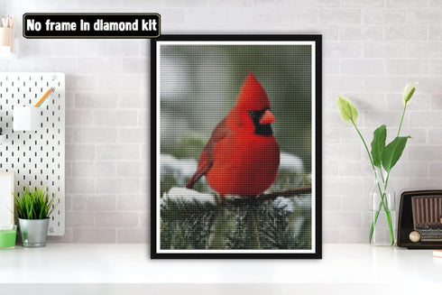 Bimkole DIY 5D Diamond Painting Red Bird Leaves by Number Kits Paint with Diamonds Arts Supply Canvas Wall Decor, 12x12inch(M1-355)...