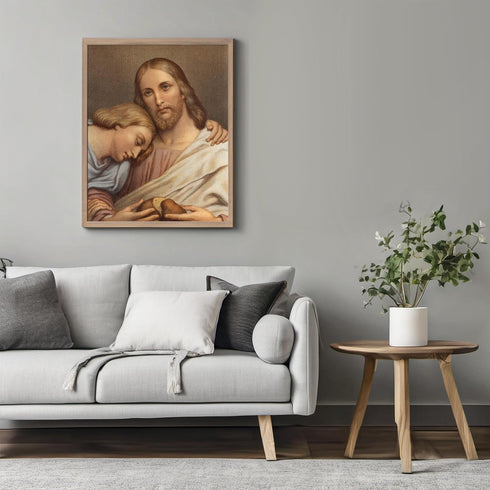Posterizer 1 pcs-Christ and St. John painting poster-Religious Posters-Gifts for Christians -Decor for Church, Sunday School Classroom- unframed w...