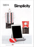 Simplicity Tablet Stand, Cable Caddy, Charging Station, and Ear Bud Holder Tech Accessories Sewing Pattern Kit, Code S9514, Sizes Vary, Multicolor...