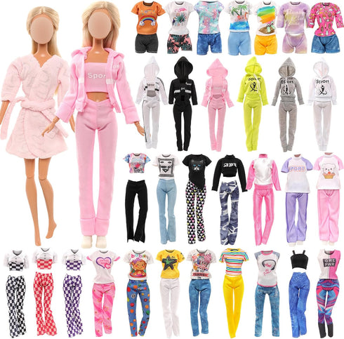 Barwa 8 Sets Doll Clothes Hooded Sports Suit Casual Outfits Tops and Pants Doll Pajamas for 11.5 inch Girls Doll...