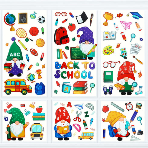Naler Back to School Decorations Window Clings, 9 Sheets Glueless Window Clings for Classroom Static Double-Sided Window Clings Stickers for Welco...