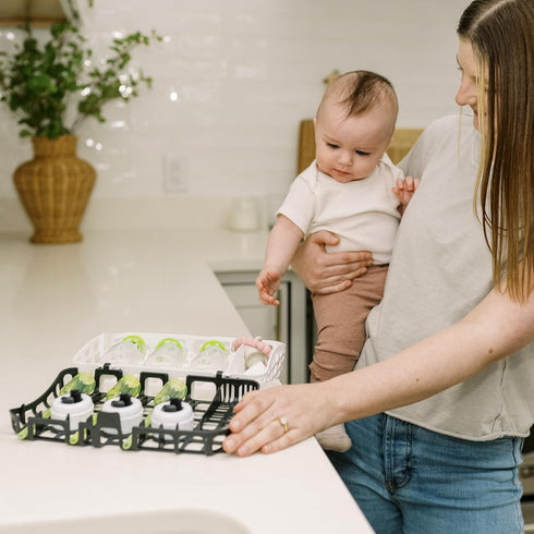 Dr. Brown's Dishwasher Basket for Small Baby Bottle Parts, Pacifiers, and Accessories, Clean, Store and Organize Newborn Essentials, BPA free, Bla...