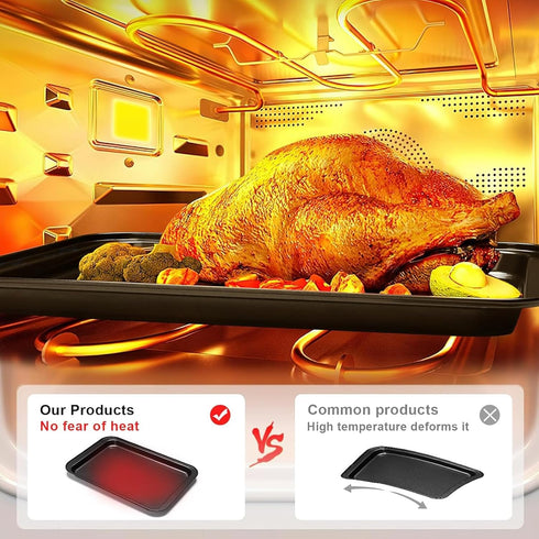 Toaster Oven Pan Set of 2, Nonstick Baking Sheets Pan with Rimmed Edge Baking Tray, Cookie Sheet for Baking Replacement Tray Non-Toxic & Easy Clea...