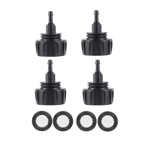 Inner 3/4 inch to Single 1/4 Pipe Joint with Four Black Strainer 6-Point Washers?Garden Irrigation System Used in Gardens,Lawns...