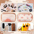 Y1tvei Boho Sun Makeup Bag - 2Pcs Brown Boho Sunshine Ray Transparent Print Clear Cosmetic Toiletry Bag Small Plastic Waterproof Portable Carry Po...