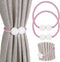 Pinowu Magnetic Curtain Tiebacks Clips - Window Tie Backs Holders for Home Office Decorative Rope Holdbacks Classic Tiebacks Design (1 Pair, Pink)...