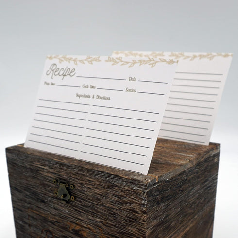 Dekali Designs Rustic Recipe Cards 4x6 Inches (50 Pack) Double Sided Index Cards with Cute Floral Design...
