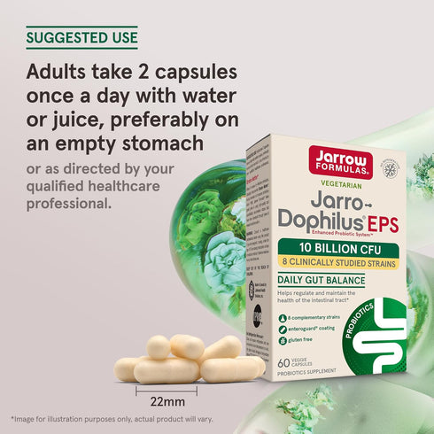 Jarrow Formulas Jarro-Dophilus EPS Probiotics 10 Billion CFU, Dietary Supplement for Intestinal Tract Support, Gut Health Supplements for Women an...